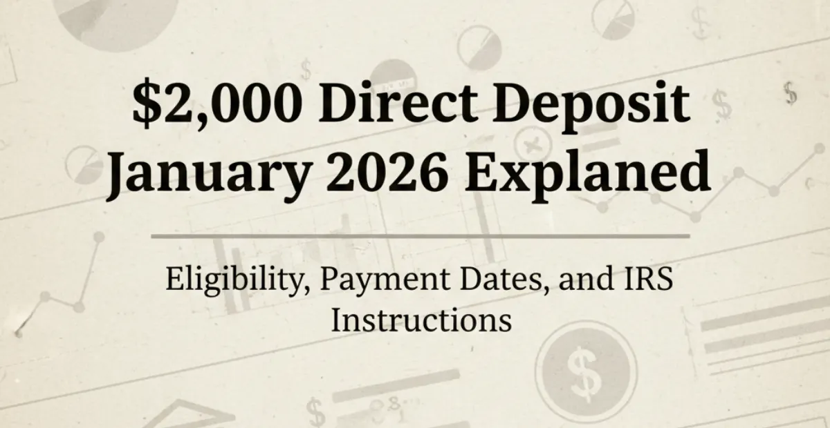 $2,000 Direct Deposit January 2026 – Eligibility Details Americans Should Know